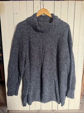 Architect Cowl Neck Sweater Blue Marled Size 3X